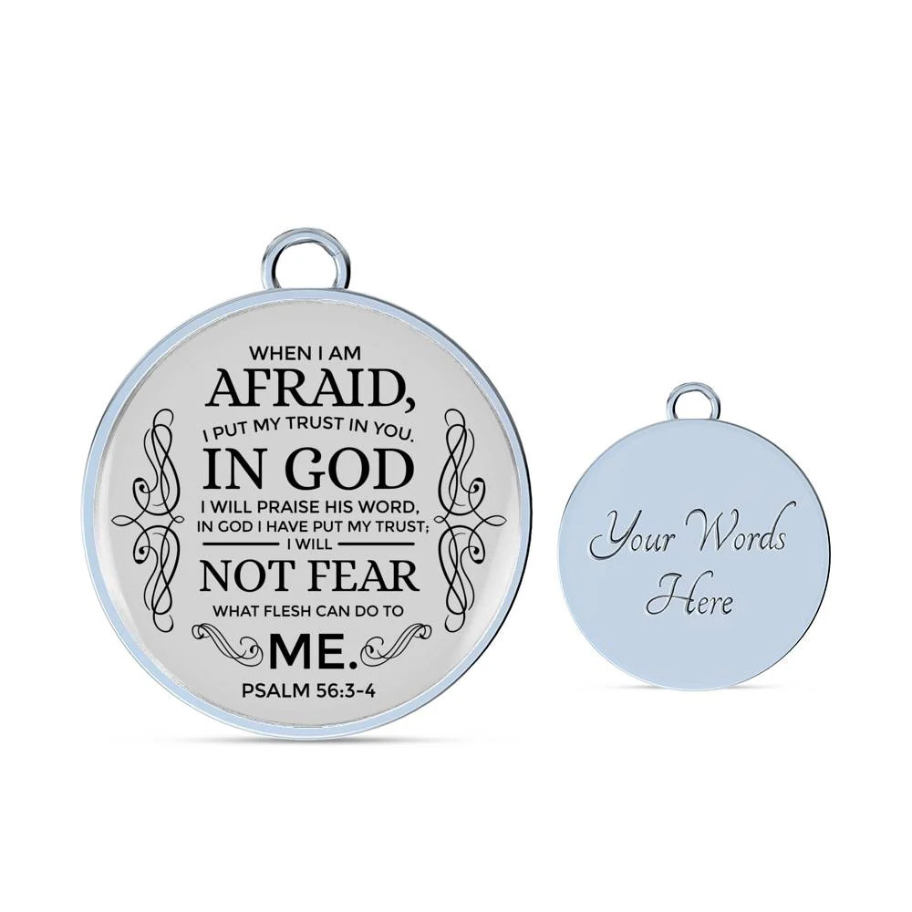 Trust In God Personalized Engraved Silver Circle Bangle Bracelet Custom Name